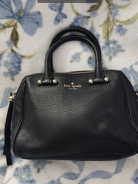 kate spade New York Black Pebbled Leather Satchel